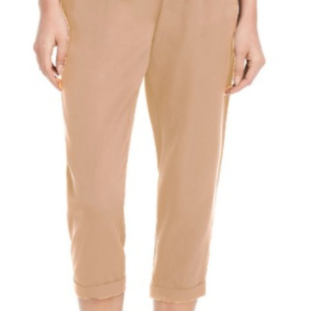 MAISON WOMEN'S JULES CROPPED PAPERBAG PANTS BEIGE